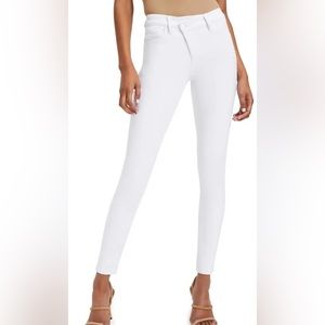 NEW Good American Good Legs Crossover Waist Skinny Jeans Size 6 White